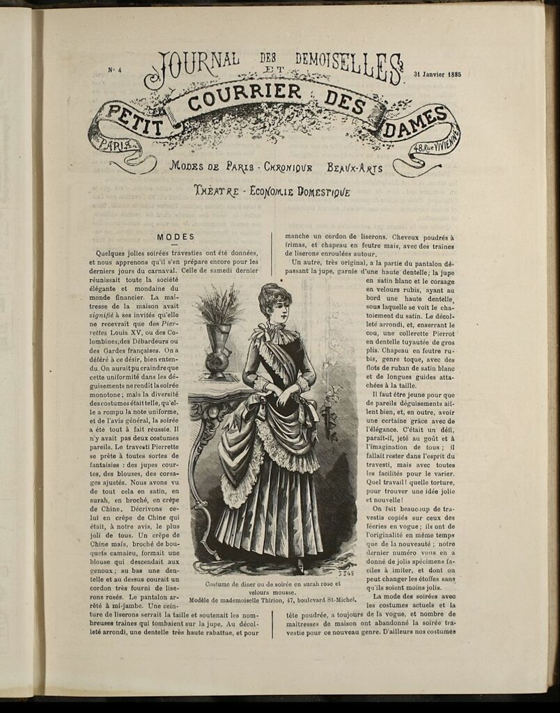 Miniatura de Journal des Demoiselles et Petit courrier des dames del 31 de Enero de 1885