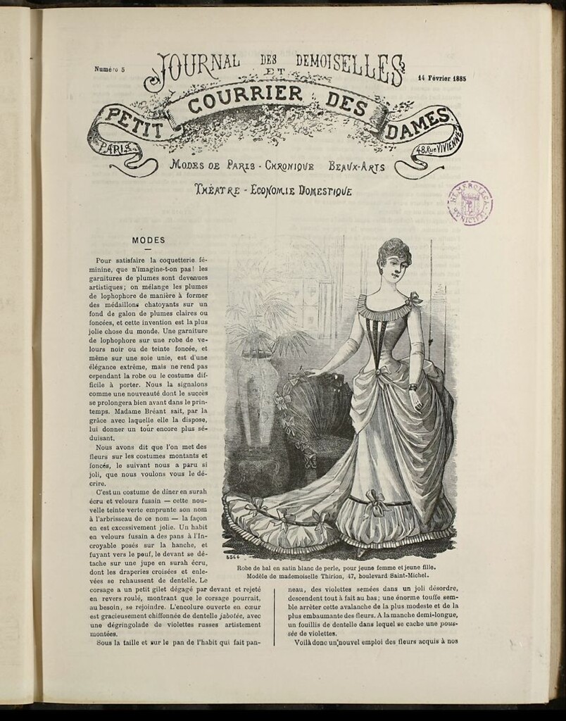 Miniatura de Journal des Demoiselles et Petit courrier des dames del 14 de Febrero de 1885