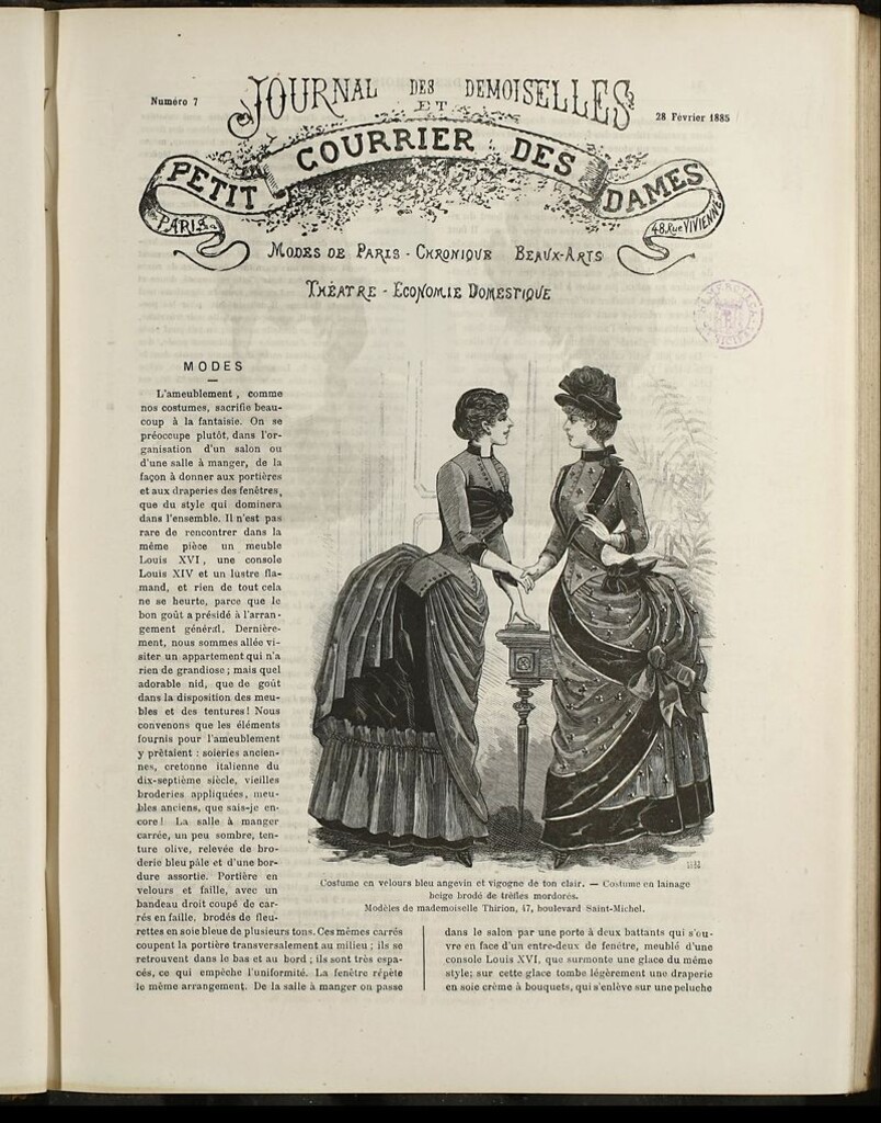 Miniatura de Journal des Demoiselles et Petit courrier des dames del 28 de Febrero de 1885