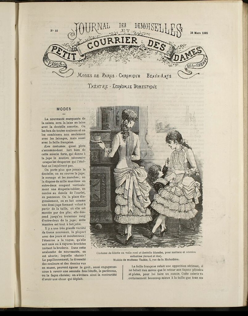 Miniatura de Journal des Demoiselles et Petit courrier des dames del 28 de Marzo de 1885
