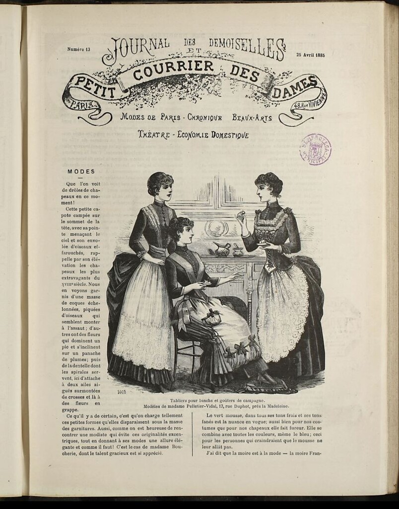 Miniatura de Journal des Demoiselles et Petit courrier des dames del 25 de Abril de 1885