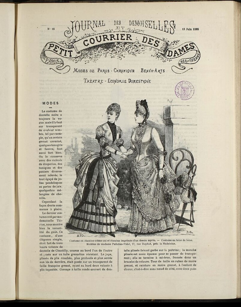Miniatura de Journal des Demoiselles et Petit courrier des dames del 13 de Junio de 1885