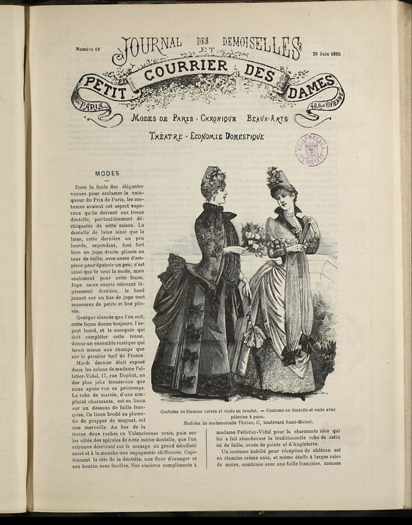 Miniatura de Journal des Demoiselles et Petit courrier des dames del 20 de Junio de 1885