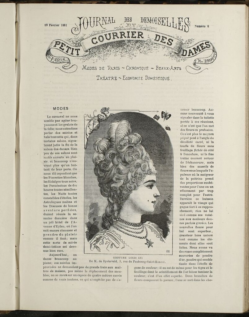 Miniatura de Journal des Demoiselles et Petit courrier des dames del 19 de Febrero de 1881