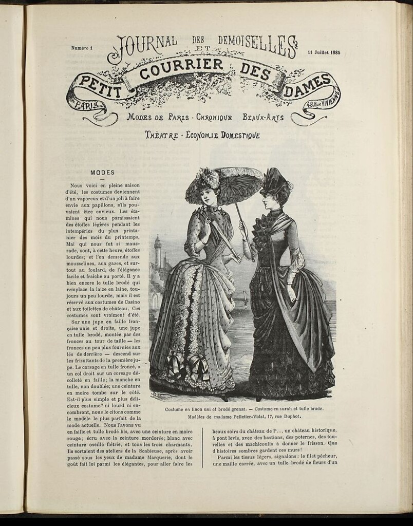 Miniatura de Journal des Demoiselles et Petit courrier des dames del 11 de Julio de 1885