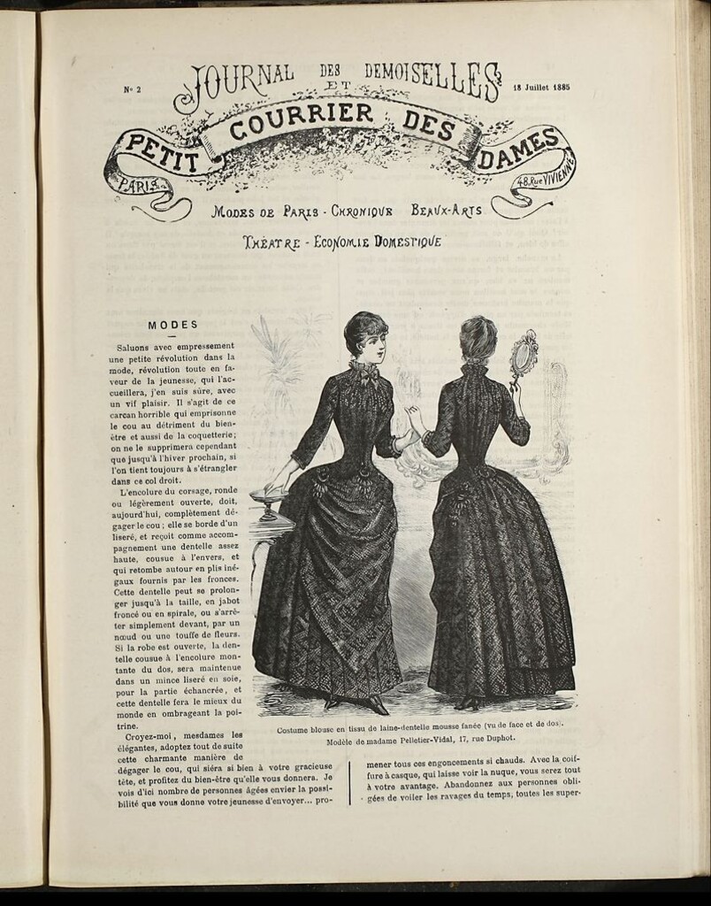 Miniatura de Journal des Demoiselles et Petit courrier des dames del 18 de Julio de 1885