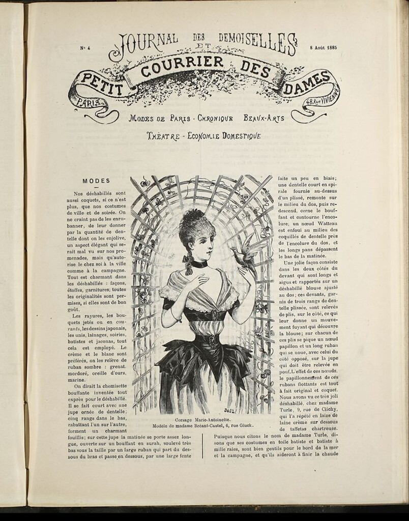 Miniatura de Journal des Demoiselles et Petit courrier des dames del 8 de Agosto de 1885