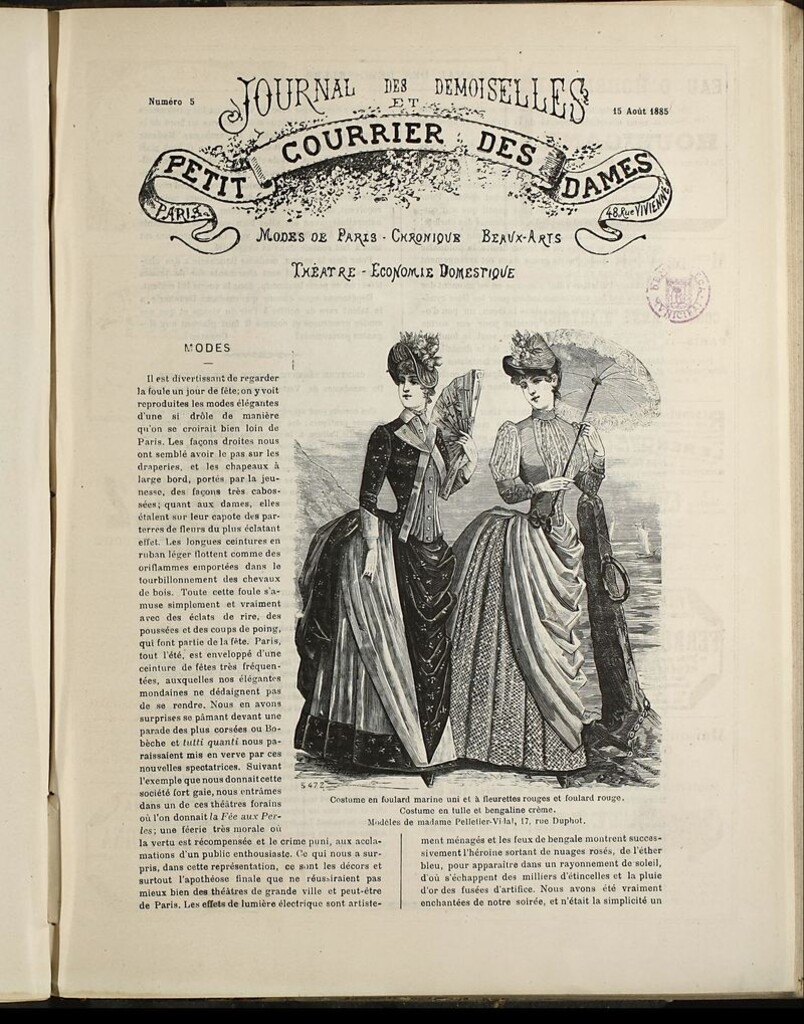 Miniatura de Journal des Demoiselles et Petit courrier des dames del 15 de Agosto de 1885