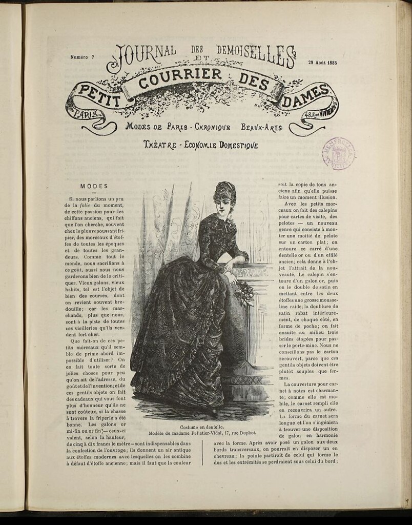 Miniatura de Journal des Demoiselles et Petit courrier des dames del 29 de Agosto de 1885