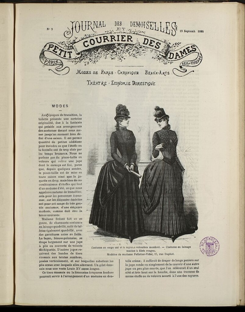 Miniatura de Journal des Demoiselles et Petit courrier des dames del 19 de Septiembre de 1885