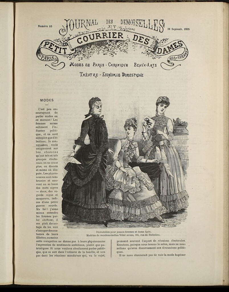 Miniatura de Journal des Demoiselles et Petit courrier des dames del 26 de Septiembre de 1885