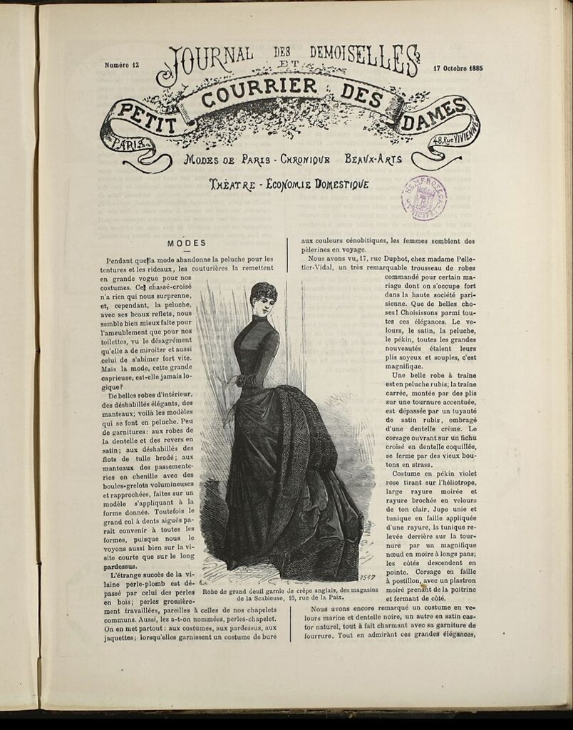 Miniatura de Journal des Demoiselles et Petit courrier des dames del 17 de Octubre de 1885