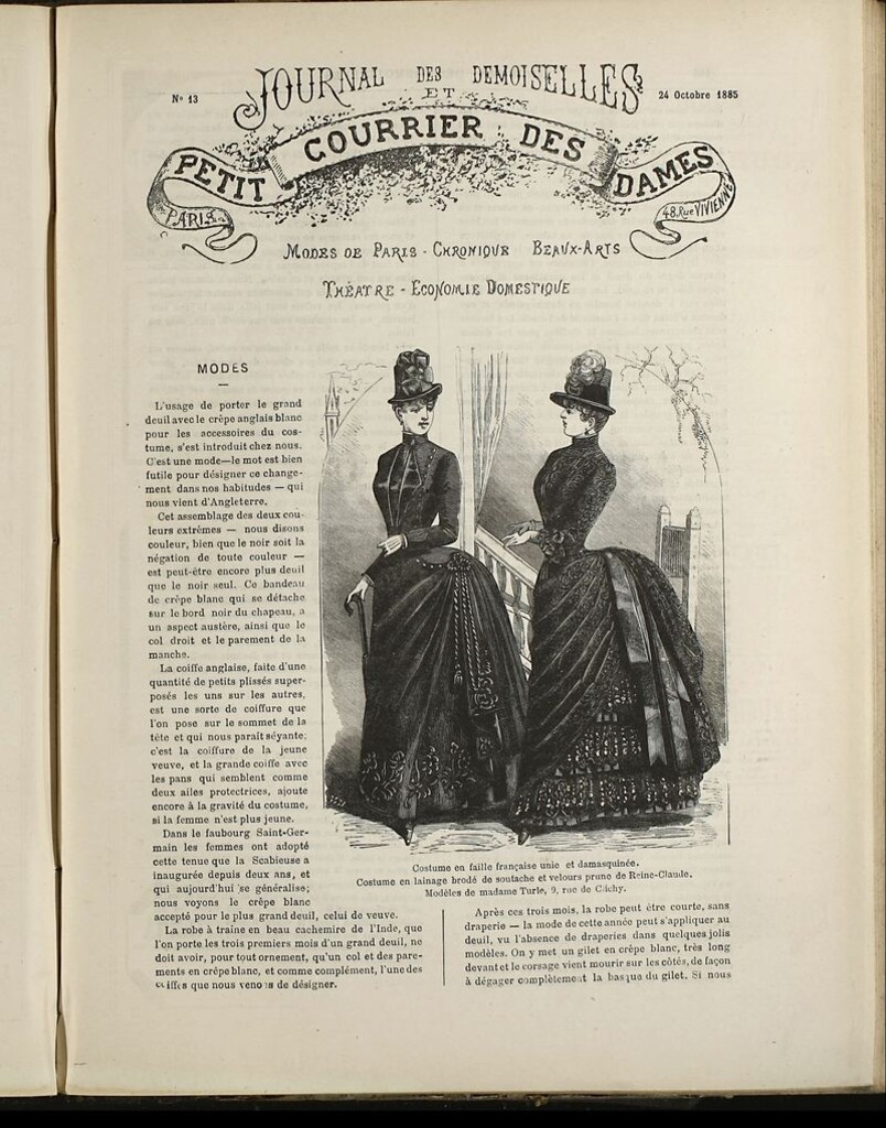 Miniatura de Journal des Demoiselles et Petit courrier des dames del 24 de Octubre de 1885