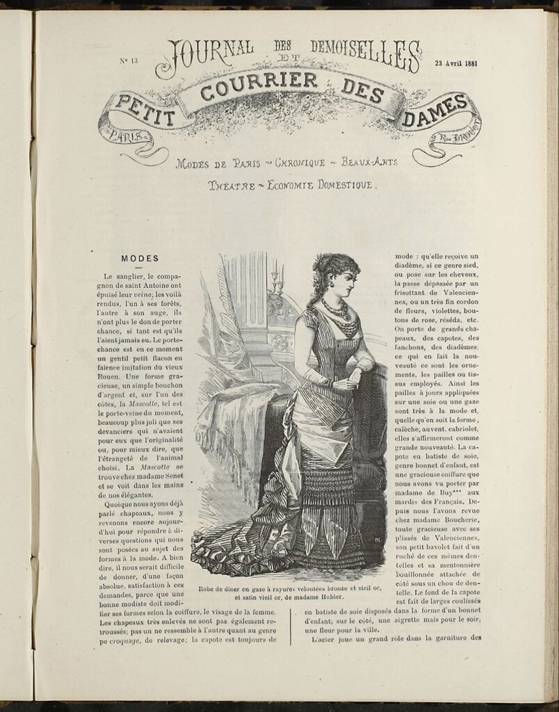 Miniatura de Journal des Demoiselles et Petit courrier des dames del 23 de Abril de 1881