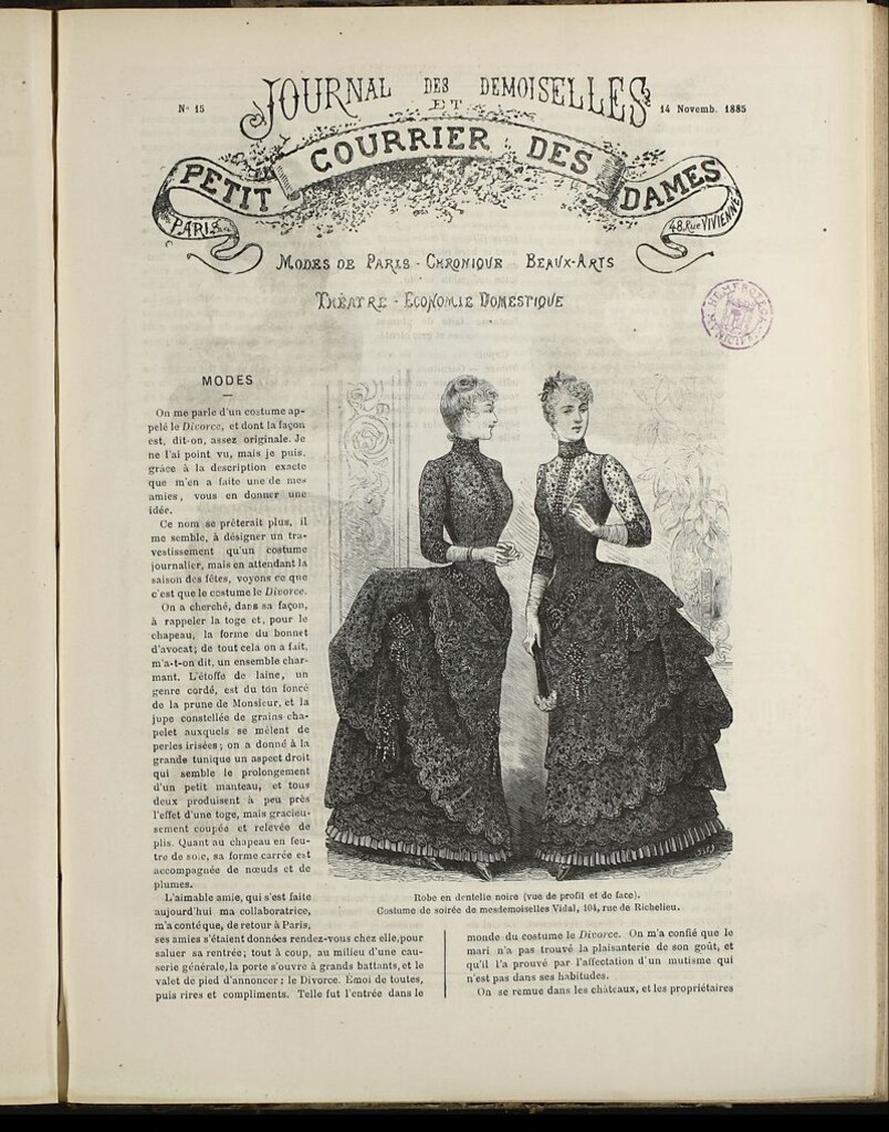 Miniatura de Journal des Demoiselles et Petit courrier des dames del 14 de Noviembre de 1885