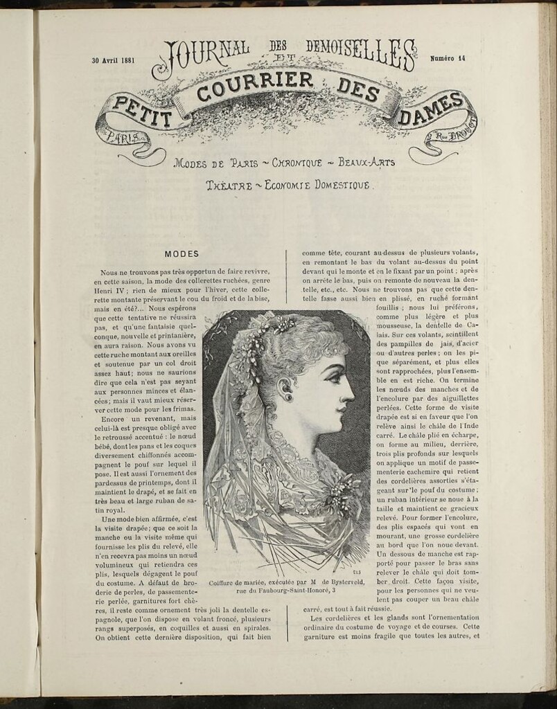 Miniatura de Journal des Demoiselles et Petit courrier des dames del 30 de Abril de 1881