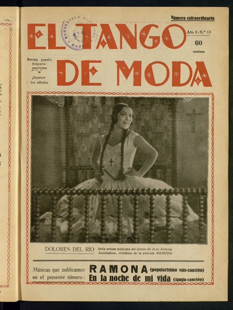 Miniatura de El Tango de Moda : revista popular hispano-americana. Aparece los sábados. Nº 13