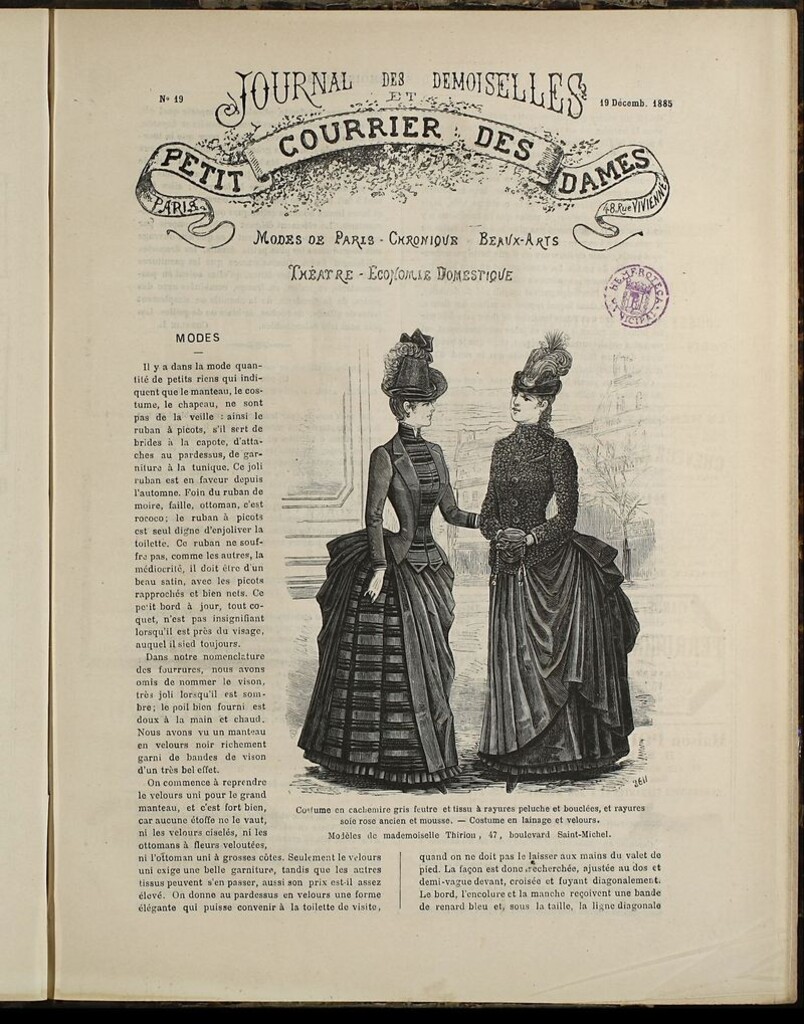 Miniatura de Journal des Demoiselles et Petit courrier des dames del 19 de Diciembre de 1885
