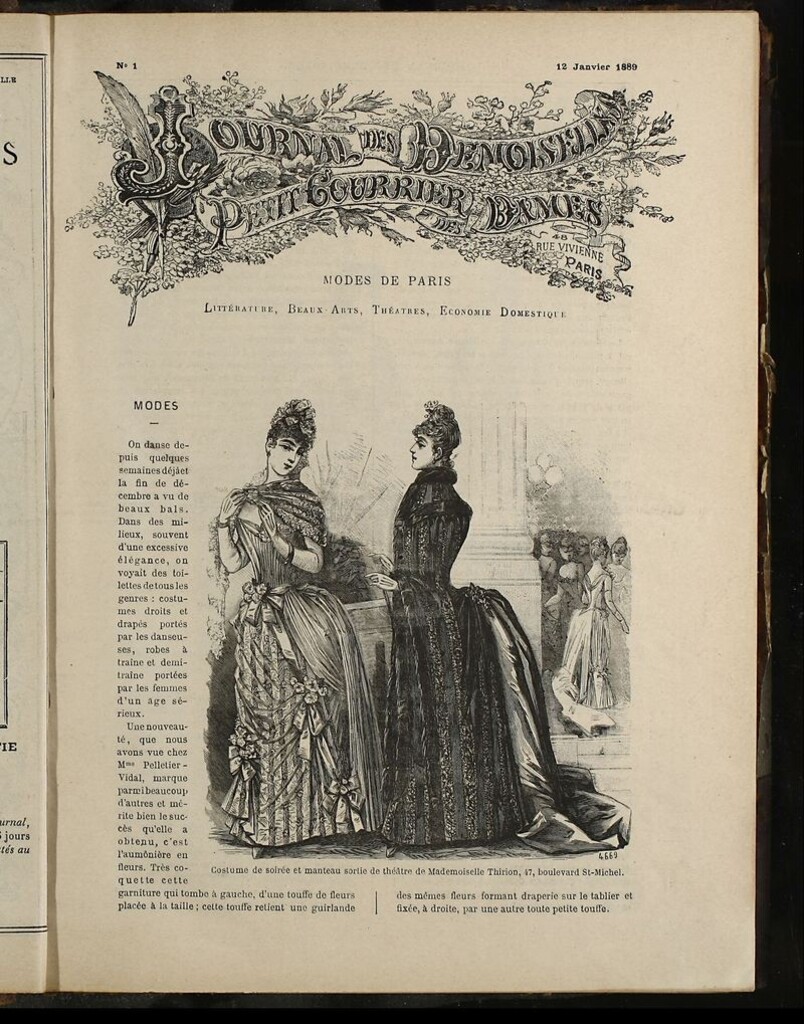 Miniatura de Journal des Demoiselles et Petit courrier des dames del 12 de Enero de 1889