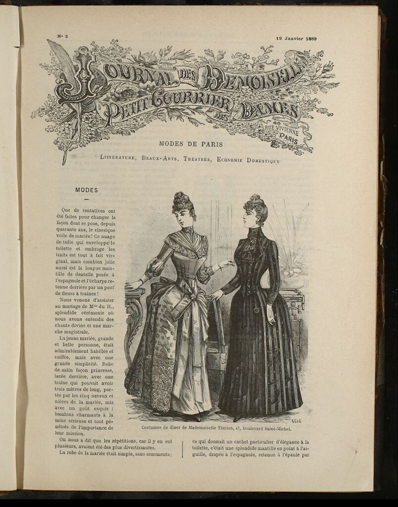Miniatura de Journal des Demoiselles et Petit courrier des dames del 19 de Enero de 1889