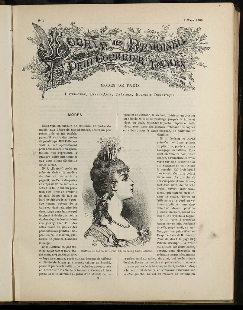 Miniatura de Journal des Demoiselles et Petit courrier des dames del 9 de Marzo de 1889