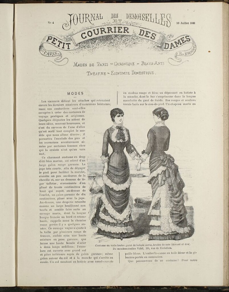 Miniatura de Journal des Demoiselles et Petit courrier des dames del 30 de Julio de 1881