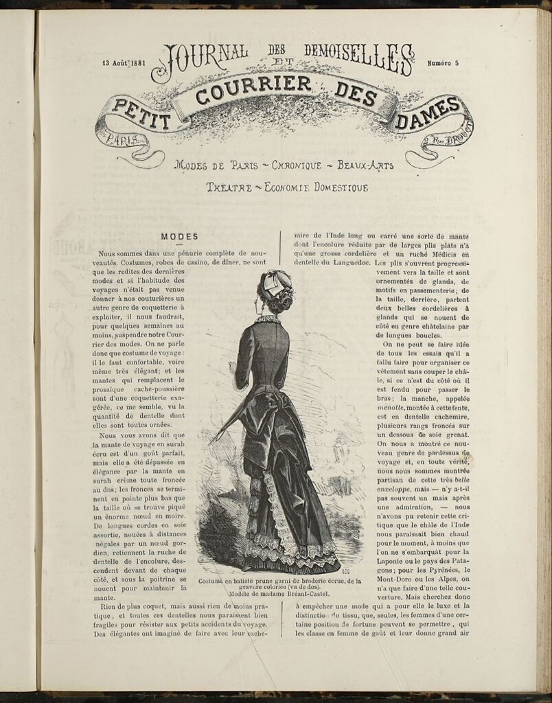 Miniatura de Journal des Demoiselles et Petit courrier des dames del 13 de Agosto de 1881
