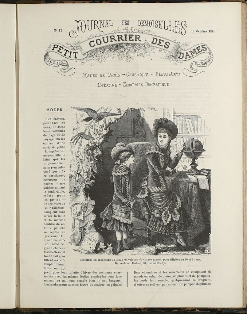 Miniatura de Journal des Demoiselles et Petit courrier des dames del 15 de Octubre de 1881