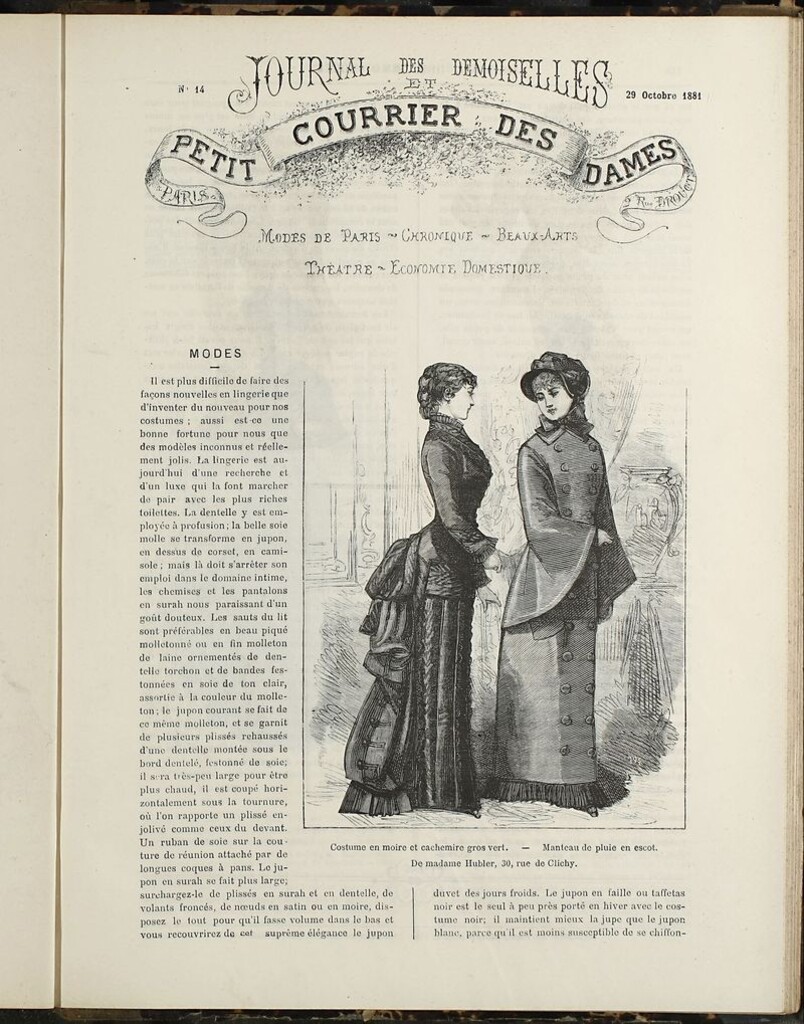 Miniatura de Journal des Demoiselles et Petit courrier des dames del 29 de Octubre de 1881