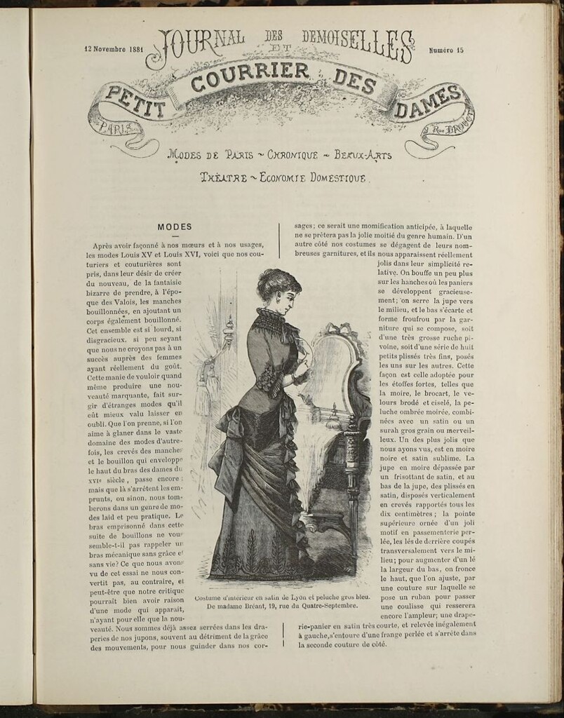 Miniatura de Journal des Demoiselles et Petit courrier des dames del 12 de Noviembre de 1881