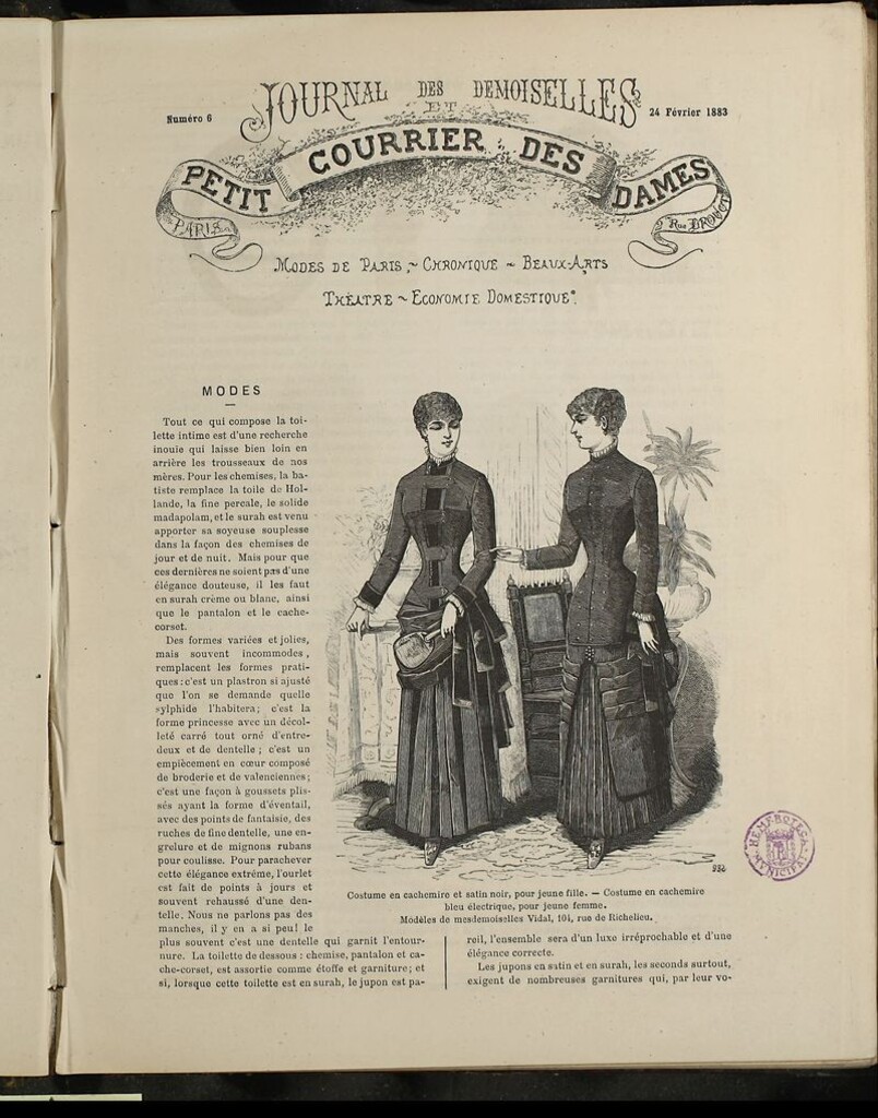 Miniatura de Journal des Demoiselles et Petit courrier des dames del 24 de Febrero de 1883