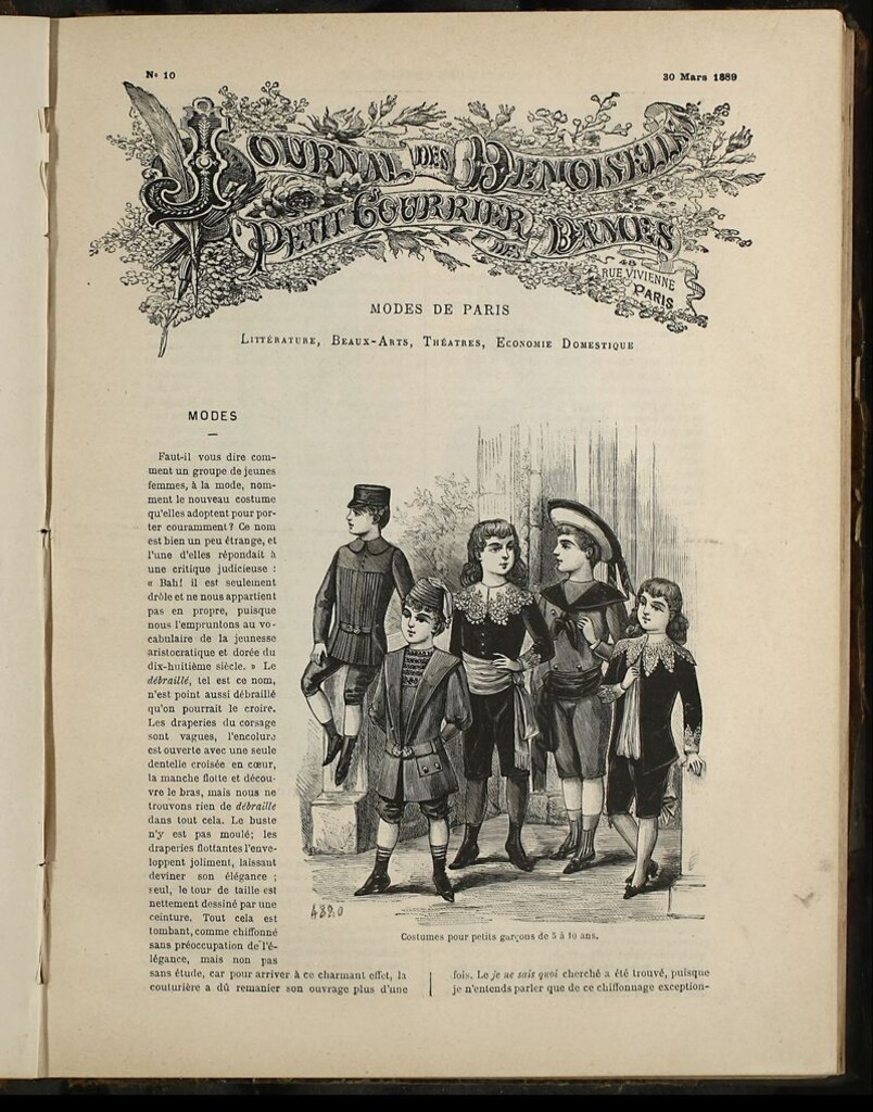 Miniatura de Journal des Demoiselles et Petit courrier des dames del 30 de Marzo de 1889