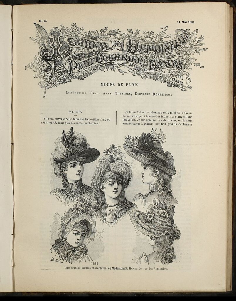 Miniatura de Journal des Demoiselles et Petit courrier des dames del 11 de Mayo de 1889