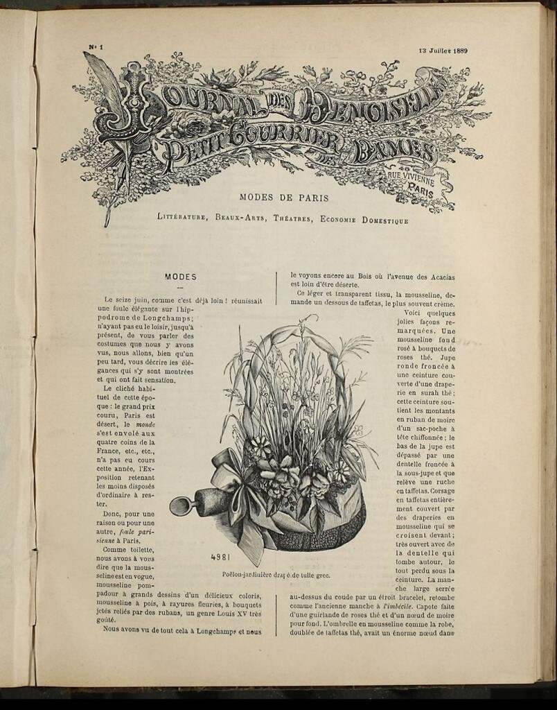 Miniatura de Journal des Demoiselles et Petit courrier des dames del 13 de Julio de 1889