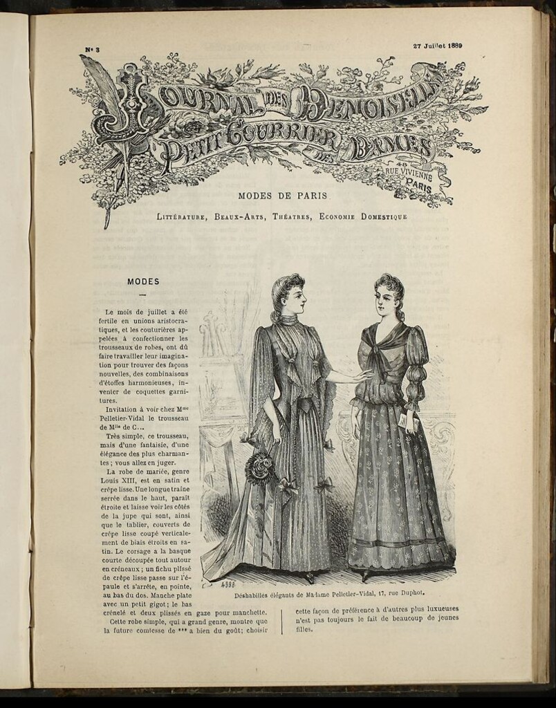 Miniatura de Journal des Demoiselles et Petit courrier des dames del 27 de Julio de 1889