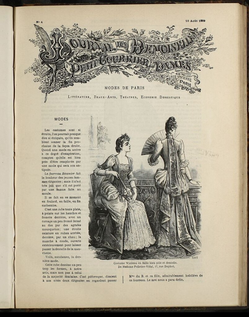 Miniatura de Journal des Demoiselles et Petit courrier des dames del 10 de Agosto de 1889