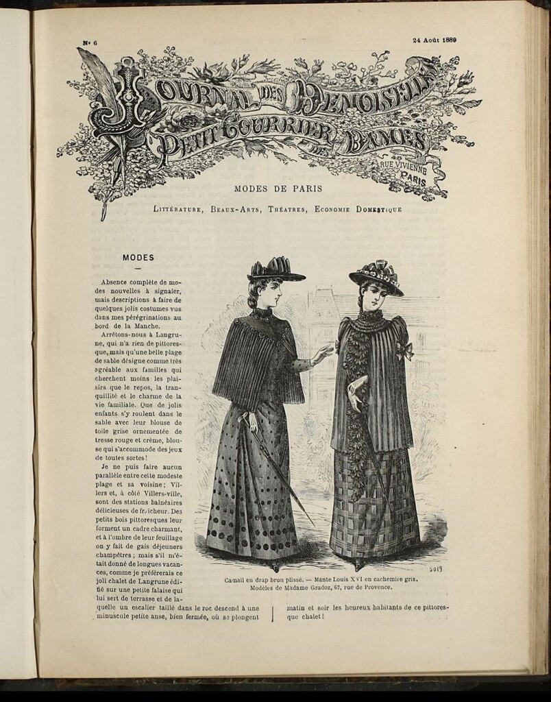 Miniatura de Journal des Demoiselles et Petit courrier des dames del 24 de Agosto de 1889