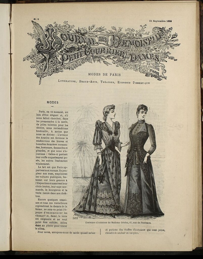 Miniatura de Journal des Demoiselles et Petit courrier des dames del 21 de Septiembre de 1889