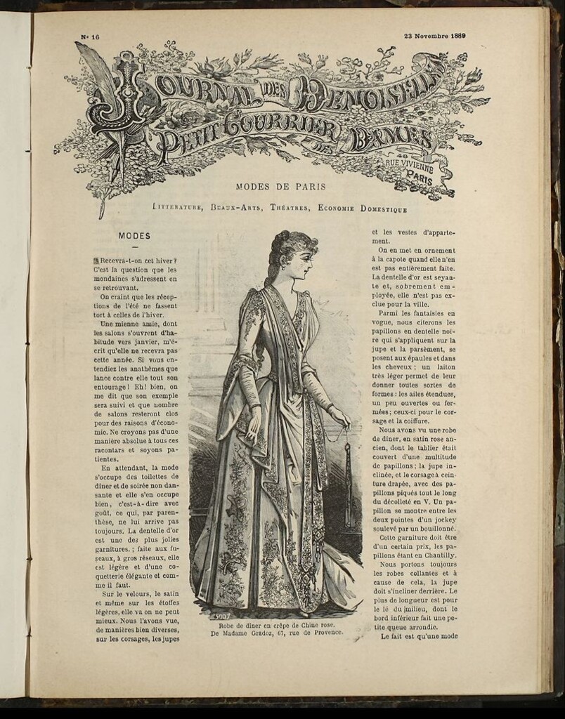 Miniatura de Journal des Demoiselles et Petit courrier des dames del 23 de Noviembre de 1889