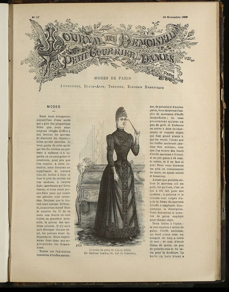 Miniatura de Journal des Demoiselles et Petit courrier des dames del 30 de Noviembre de 1889