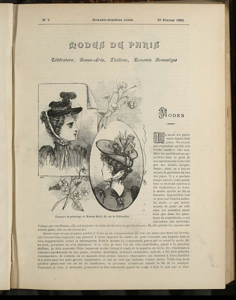 Miniatura de Journal des Demoiselles et Petit courrier des dames del 27 de Febrero de 1892