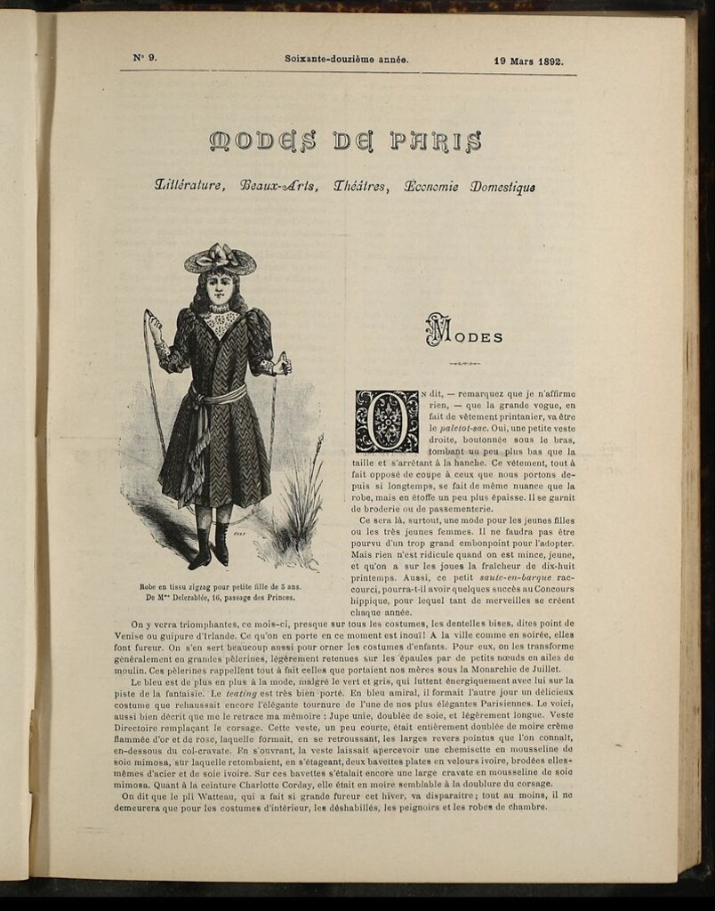 Miniatura de Journal des Demoiselles et Petit courrier des dames del 19 de Marzo de 1892