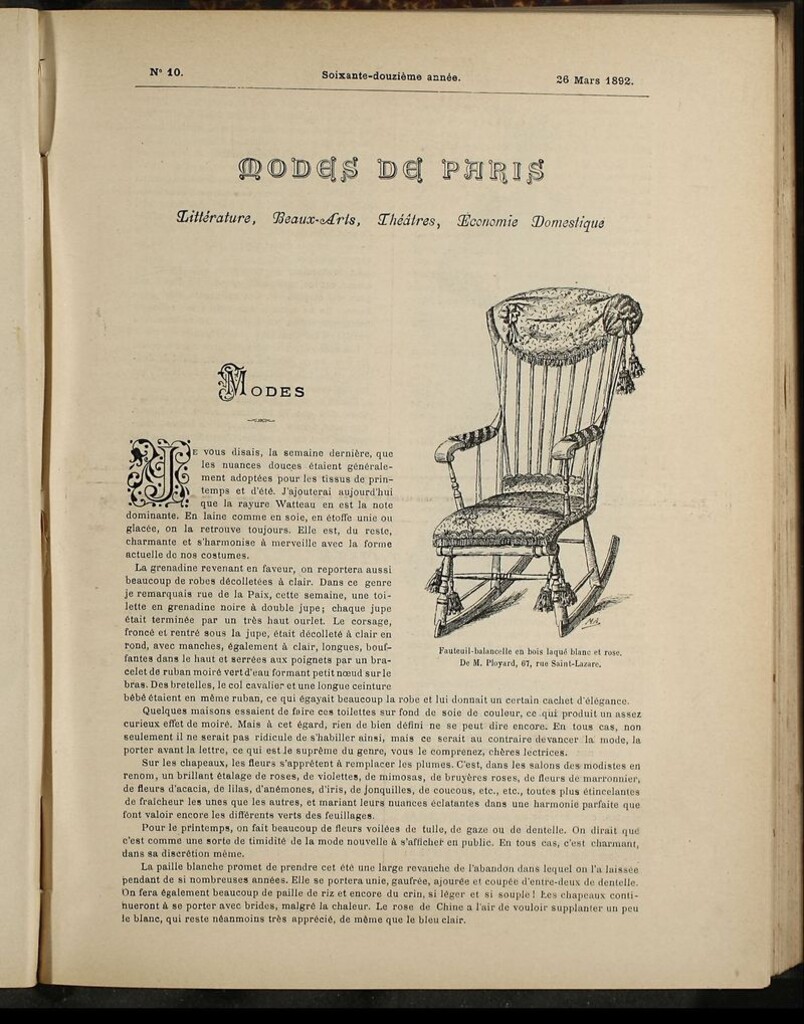 Miniatura de Journal des Demoiselles et Petit courrier des dames del 26 de Marzo de 1892
