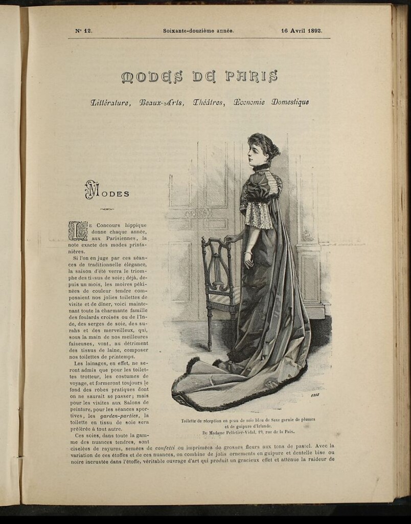 Miniatura de Journal des Demoiselles et Petit courrier des dames del 16 de Abril de 1892