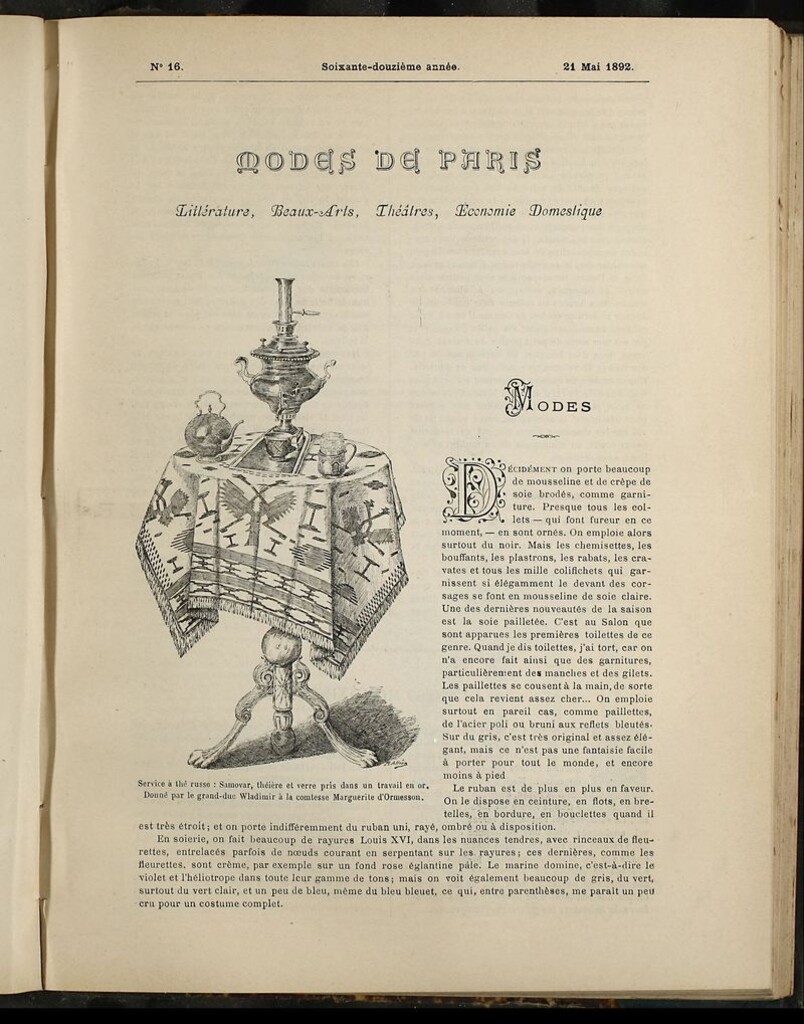 Miniatura de Journal des Demoiselles et Petit courrier des dames del 21 de Mayo de 1892