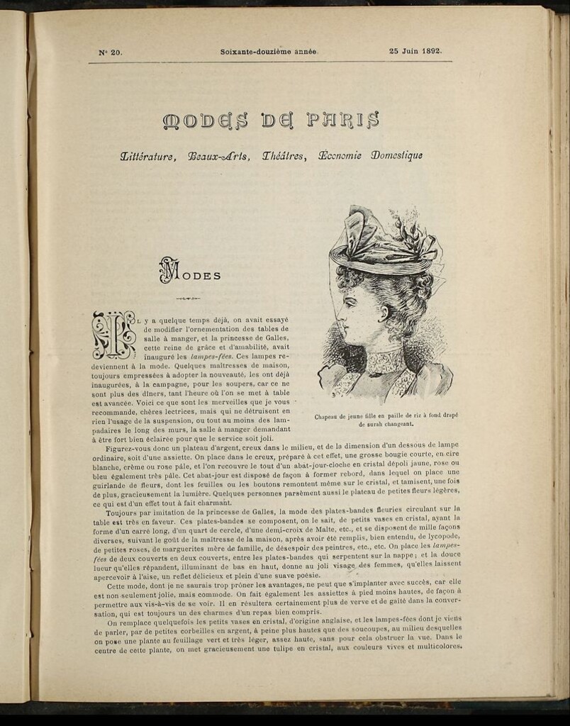 Miniatura de Journal des Demoiselles et Petit courrier des dames del 25 de Junio de 1892