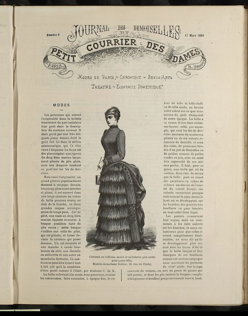 Miniatura de Journal des Demoiselles et Petit courrier des dames del 17 de Marzo de 1883