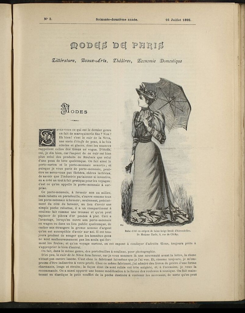 Miniatura de Journal des Demoiselles et Petit courrier des dames del 16 de Julio de 1892