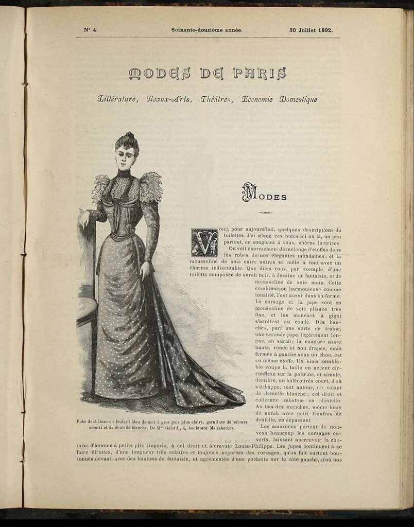 Miniatura de Journal des Demoiselles et Petit courrier des dames del 30 de Julio de 1892