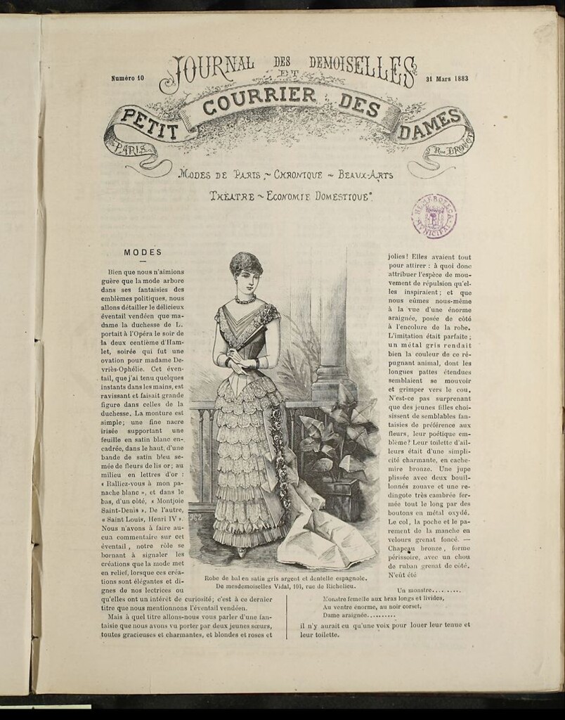 Miniatura de Journal des Demoiselles et Petit courrier des dames del 31 de Marzo de 1883